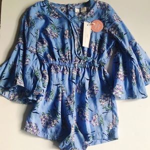 Floral baby girl romper